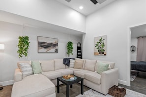This 2 Bedroom, 1 Bath attached in-law suite has a private entrance and boosts an open living and dining space