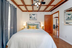 Primary bedroom with cozy queen bed