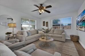 Comfortable couch for all.