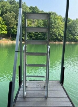 Swimming Ladder on dock. This is a very safe area for swimming & NO WAKE zone.