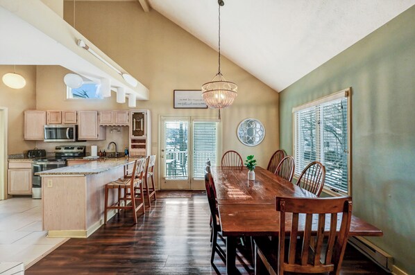 Large dining table that seats 10 comfortably