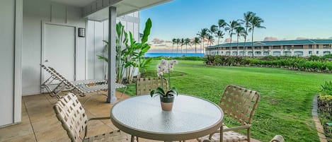 Poipu Sands at Poipu Kai Resort #315 - Ocean View Dining & Lounging Lanai - Parrish Kauai