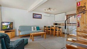 Living, dining, kitchen