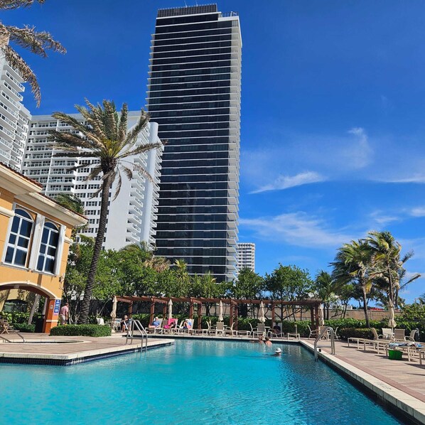 Gorgeous swimming pool on the beach