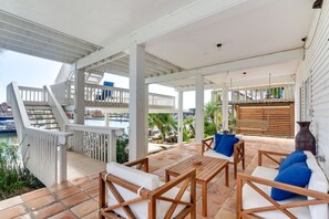 Covered Patio w/ Seating | Private Boat Dock