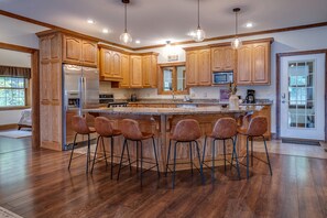 Kitchen with large Island and eating area