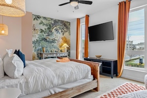 Master bedroom with a Smart TV to stream