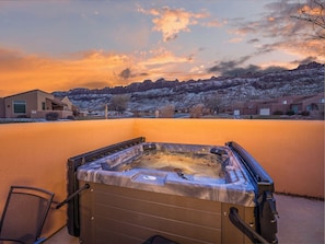 Sit back and relax in our hot tub!