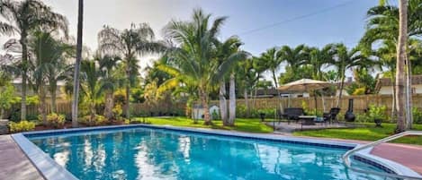 Heated Pool with Tropical Landscaping