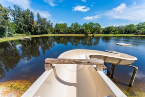 Waterslide at Private Lake Dock: Perfect for Active Mornings & Fun Afternoons.