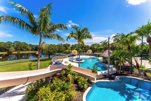 Enjoy these unique two pools in one!