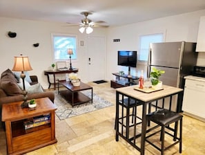 Living room and front door.