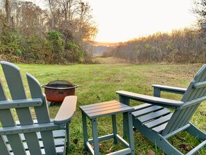 Enjoy the fire pit and a game of horse shoes as the sun sets.