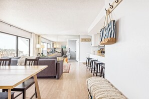 Bright and airy living and dining space perfect for relaxing and gathering