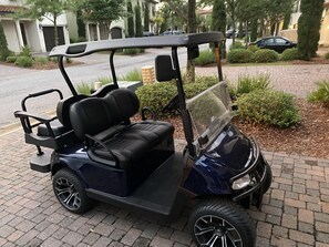 4 Seat Golf Cart Parked in the Driveway 