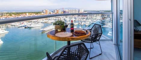 Situated on the 9th floor, this unique condo offers great views of the marina