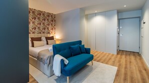 Relax in the plush comfort of your private haven, with an amazing double bed and a cute couch #new #breathetaking