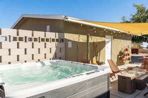 Enjoy the XL spa while you take in golden hour.