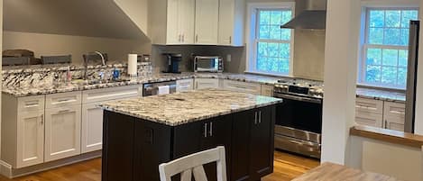 Brand new, fully stocked kitchen.