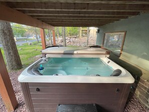 Come enjoy our brand new hot tub and people watch