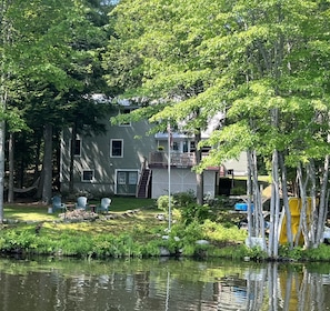 The cabin from the water.