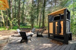 Outdoor shower (don't worry, there is one inside as well)