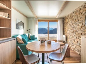 Settle into the dining area and enjoy a nice meal.