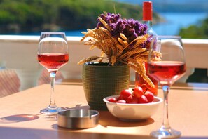 Balcony views of the sea and surrounding countryside