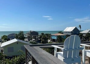 View of the beach from upstairs deck