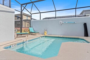Private splash pool with comfortable chairs for you to bathe in the sun