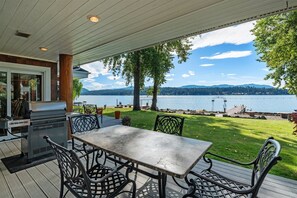 Private waterfront home with guest house and dock.