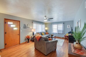 Living Room | Smart TV | Central Heating | Window A/C Unit | Ceiling Fans