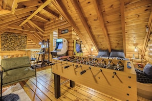 The kids (and even some adults) will love arcade games in the loft!