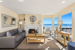 Warm yourself by the fire and take in the view