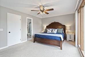 Great space in the master suite with a comfortable king bed