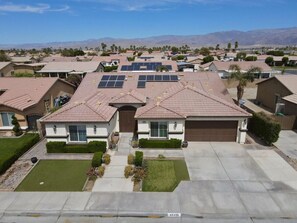 Aerial view of the house