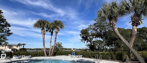 1 of 2 pools in community. Visible from condo