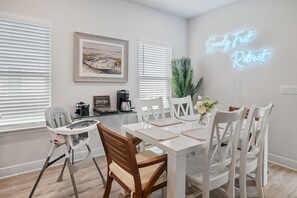 Beautiful Dining Area with complete Coffee, Tea, Hot Choc., and waffle station