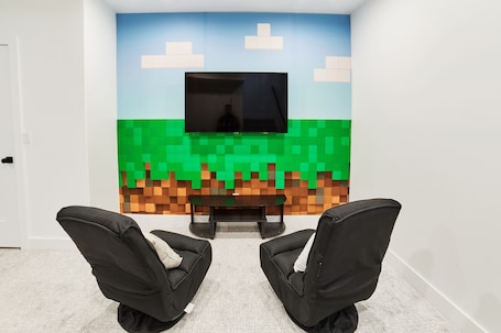Level up your stay: gaming nook with old-school Nintendo!