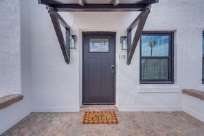 Private patio and front door with coded lock for secure entry (home has private front and back patios)