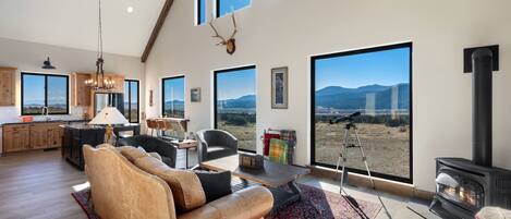 Rocking M Ranch.  Enjoy the living room in front of the gas fireplace.