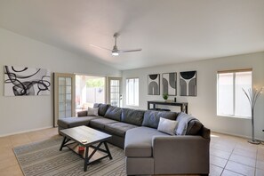 Living Room | Single-Story House | 4 Mi to Arrowhead Towne Center