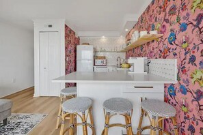 Plenty of space in the open kitchen for family and friends to gather.