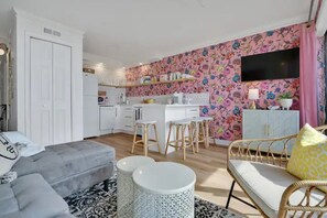 A bright and happy space to start your day at the beach!