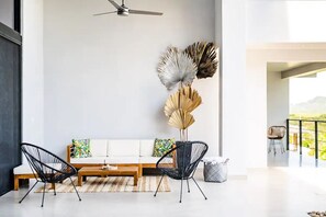 Relax outdoors in style at our cozy lounge area