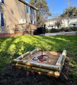 Toss some shoes in the backyard pit