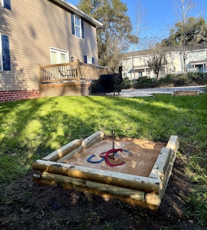 Toss some shoes in the backyard pit