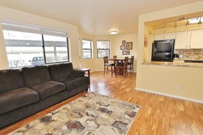 Large couches and open concept