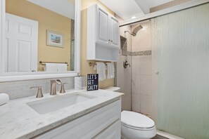 Full bathroom with walk-in shower!