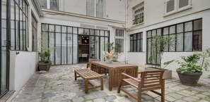 Enjoy the morning espresso in the private courtyard